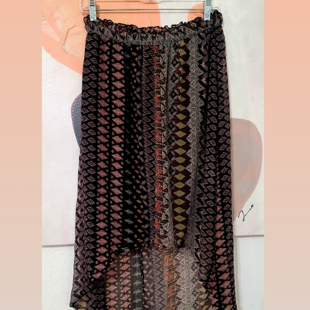 Dizzy Lizzy Flowy Hi-Low Boho Skirt